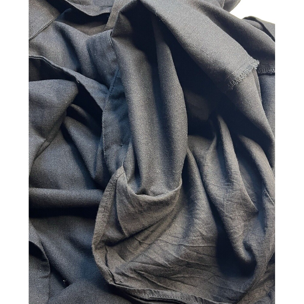 A Beautiful Soul Black Babydoll Maxi Dress Size A‎ Linen Cotton Belted Summer - Picture 10 of 10